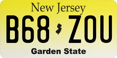 NJ license plate B68ZOU