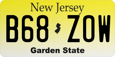 NJ license plate B68ZOW