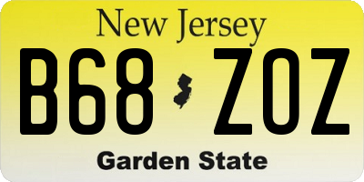 NJ license plate B68ZOZ