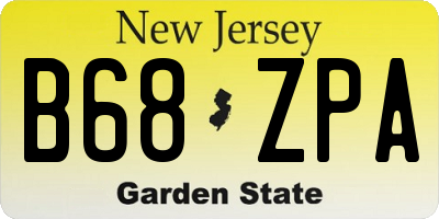 NJ license plate B68ZPA