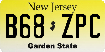NJ license plate B68ZPC