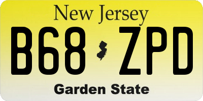 NJ license plate B68ZPD