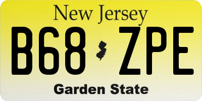 NJ license plate B68ZPE