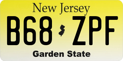 NJ license plate B68ZPF