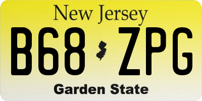 NJ license plate B68ZPG