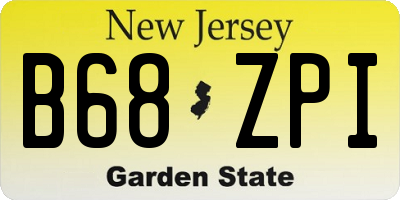 NJ license plate B68ZPI