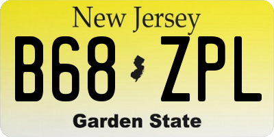 NJ license plate B68ZPL
