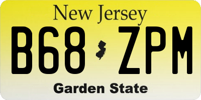 NJ license plate B68ZPM