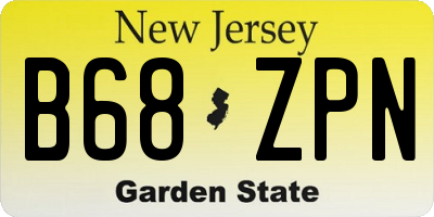 NJ license plate B68ZPN