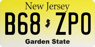 NJ license plate B68ZPO