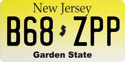 NJ license plate B68ZPP