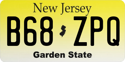NJ license plate B68ZPQ