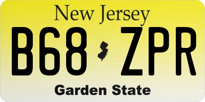 NJ license plate B68ZPR