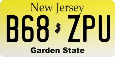 NJ license plate B68ZPU