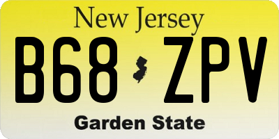 NJ license plate B68ZPV