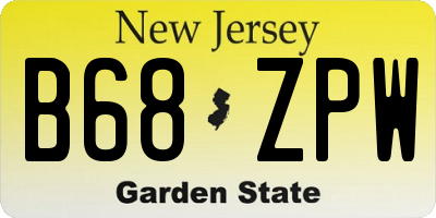 NJ license plate B68ZPW