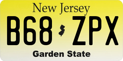 NJ license plate B68ZPX