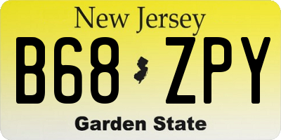 NJ license plate B68ZPY
