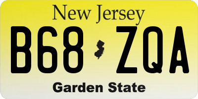 NJ license plate B68ZQA