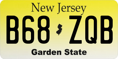 NJ license plate B68ZQB
