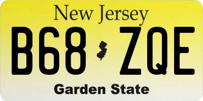 NJ license plate B68ZQE