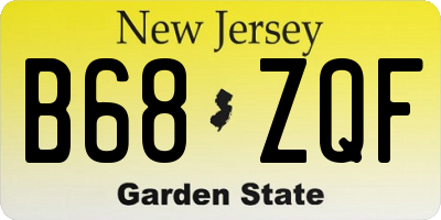 NJ license plate B68ZQF