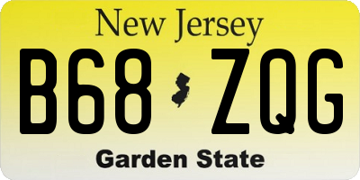 NJ license plate B68ZQG