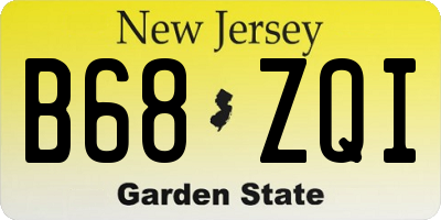 NJ license plate B68ZQI