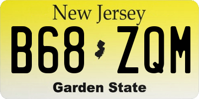 NJ license plate B68ZQM