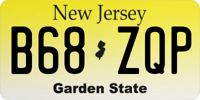 NJ license plate B68ZQP