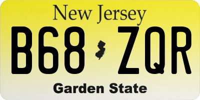 NJ license plate B68ZQR