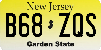 NJ license plate B68ZQS