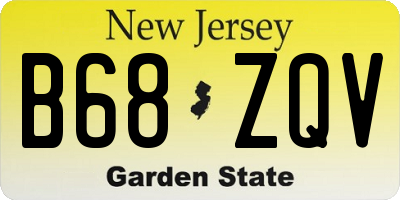 NJ license plate B68ZQV