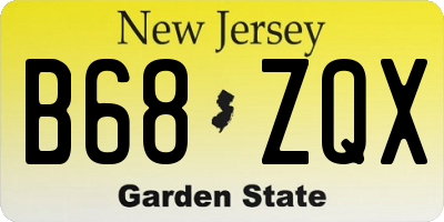 NJ license plate B68ZQX
