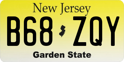 NJ license plate B68ZQY