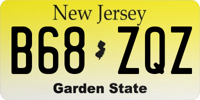 NJ license plate B68ZQZ