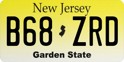 NJ license plate B68ZRD