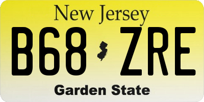 NJ license plate B68ZRE