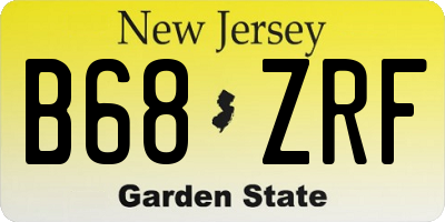 NJ license plate B68ZRF