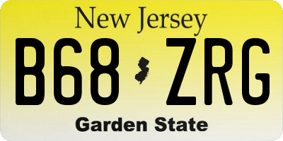 NJ license plate B68ZRG