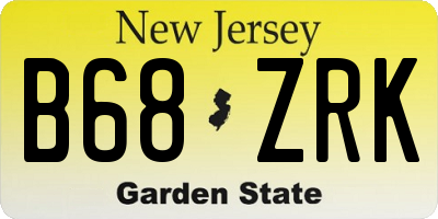NJ license plate B68ZRK
