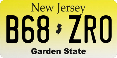 NJ license plate B68ZRO