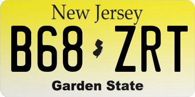 NJ license plate B68ZRT