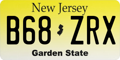 NJ license plate B68ZRX