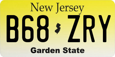 NJ license plate B68ZRY