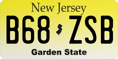 NJ license plate B68ZSB