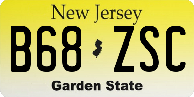 NJ license plate B68ZSC