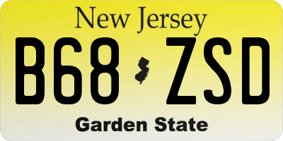 NJ license plate B68ZSD