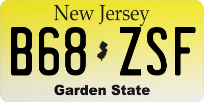 NJ license plate B68ZSF