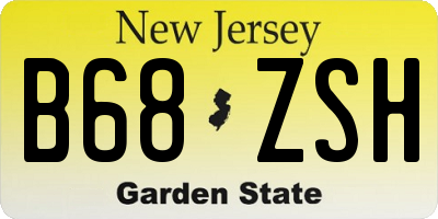 NJ license plate B68ZSH